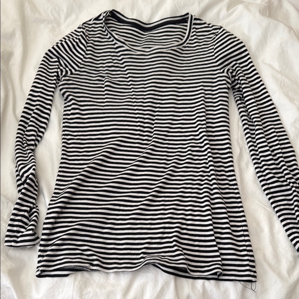 Caslon Black and White Fitted Long Sleeve Tee